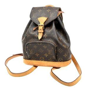 LOUIS VUITTON Mini Montsouris Backpack Bag Monogram Leather Brown M51137 96MA061